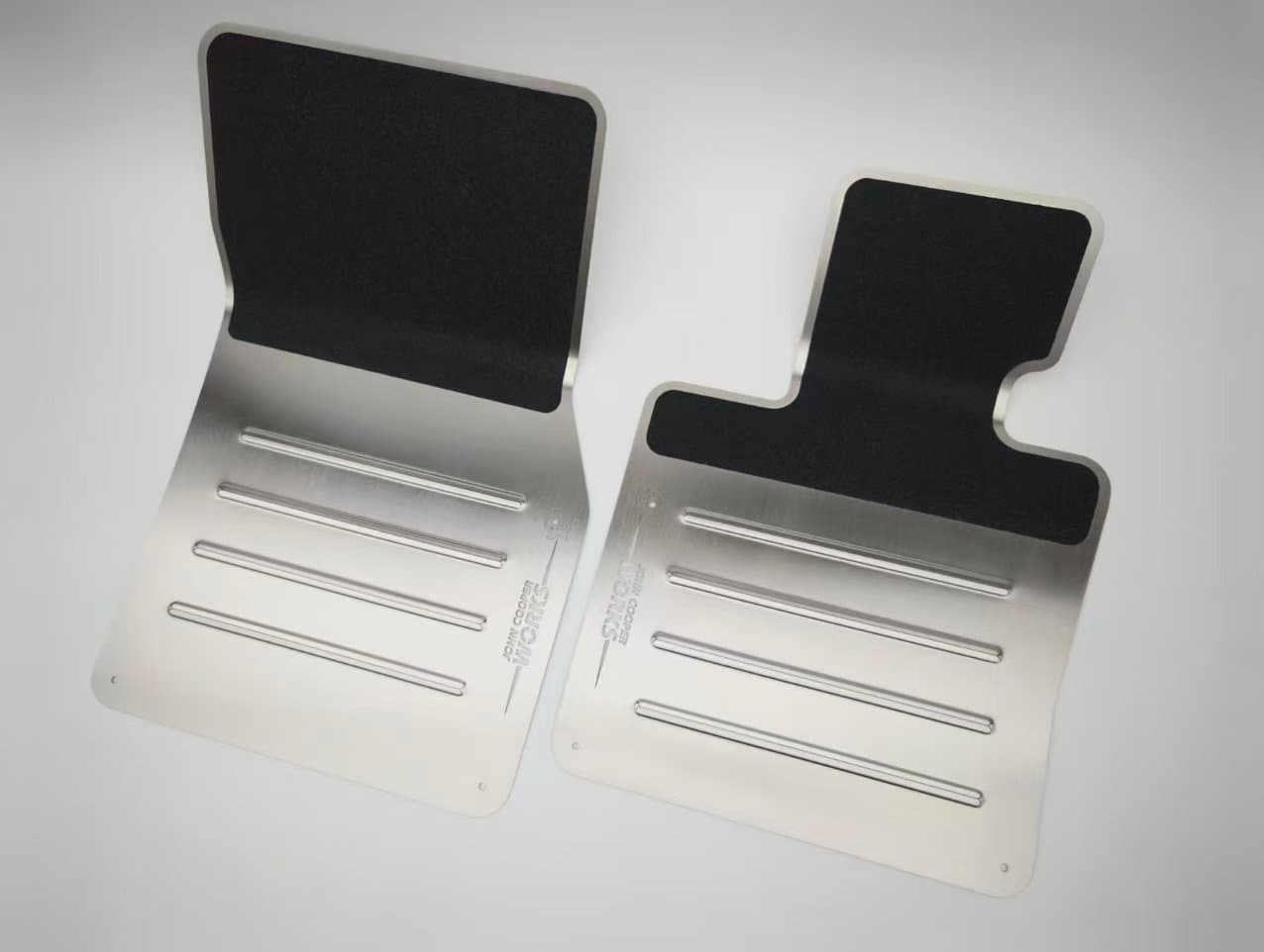 Actual ribbed brushed stainless steel Ferroshift car floor mat