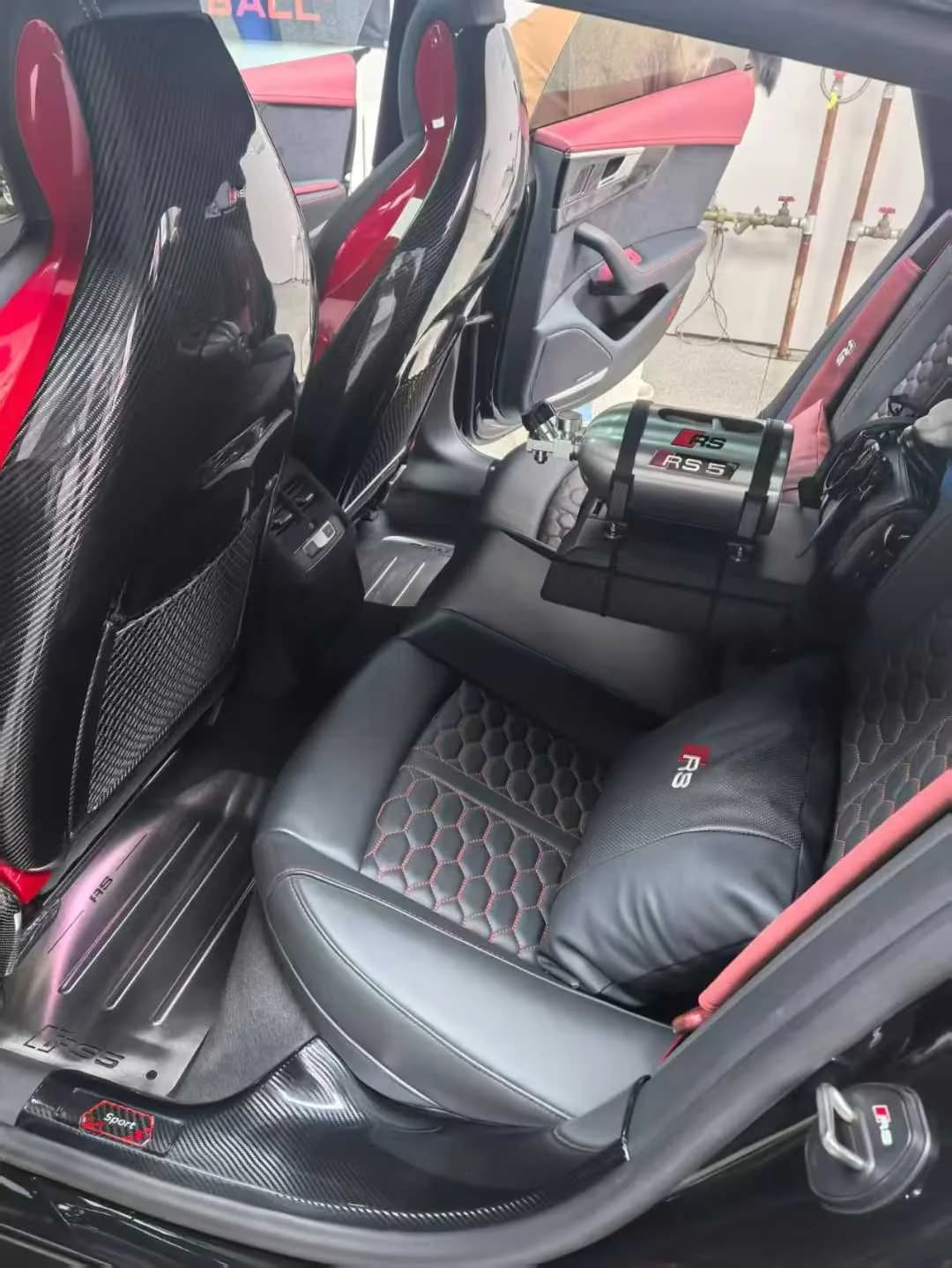Actual rear metal floor panel installed behind the front seat